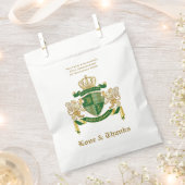 Sachets En Papier Amour & Merci Manteau d'armoiries Green Gold Lion  (Coupé)