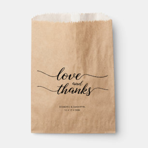Sachets En Papier Amour personnalisé et merci Mariage de script trai