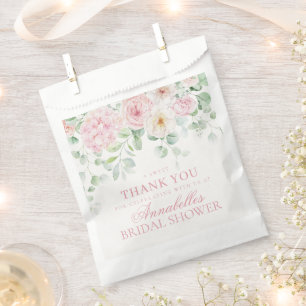 Sachets En Papier Amour rose en fleurs Dessert de mariage aux hydran
