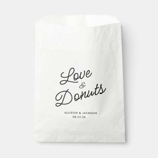 Sachets En Papier Amour rustique et beignets Mariages Donuts Favoris (Devant)