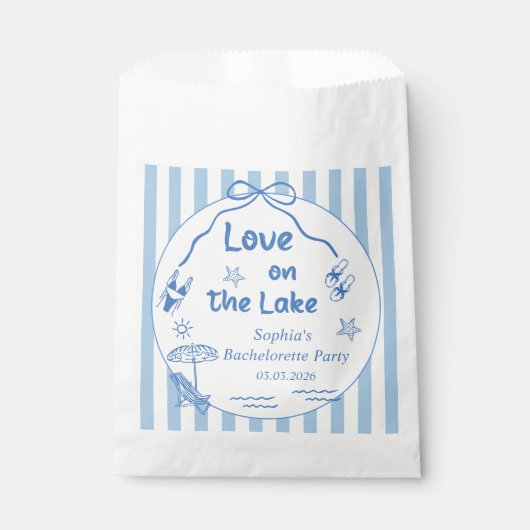 Sachets En Papier Amour Sur Le Lac Bachelorette (Devant)