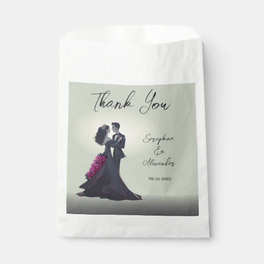 Sachets En Papier Amoureux gothique romantique Merci élégant (Devant)