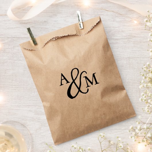Sachets En Papier Ampersand Monogramme mariage Faveur (Coupé)