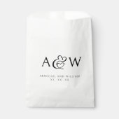 Sachets En Papier Ampersand Monogramme moderne Mariage noir et blanc (Devant)