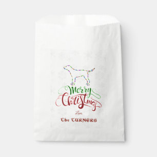 Sachets En Papier Ampoules de Noël Joyeux unique Monogramme de chien