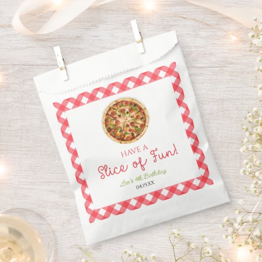 Sachets En Papier Amusez-vous ! Pizza fête d'anniversaire (Coupé)