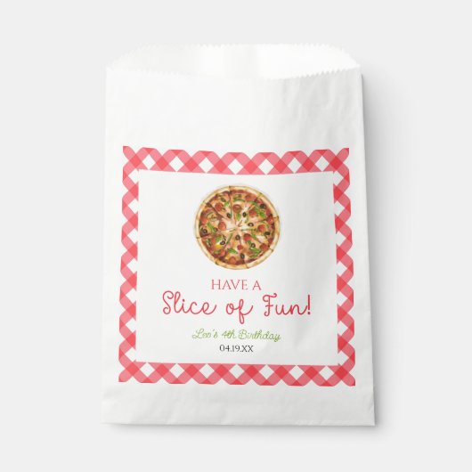 Sachets En Papier Amusez-vous ! Pizza fête d'anniversaire (Devant)