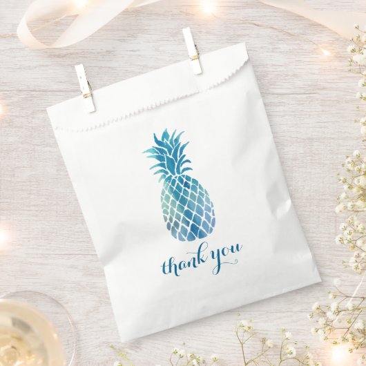 Sachets En Papier ananas bleu merci (Coupé)