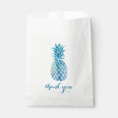 Sachets En Papier ananas bleu merci (Devant)