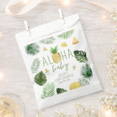 Sachets En Papier Ananas & Pacificateurs Aloha Baby shower vert (Coupé)