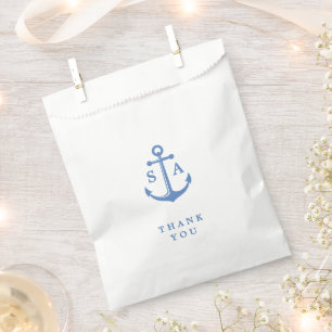 Sachets En Papier Ancrage nautique monogramme mariage de plage merci