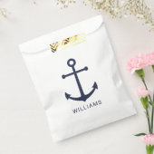 Sachets En Papier Ancre bleue marine et nom personnalisé (Scellé)