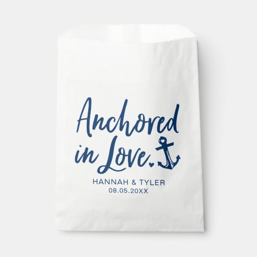 Sachets En Papier Ancré Dans Love Beach Mariage Nautique (Devant)