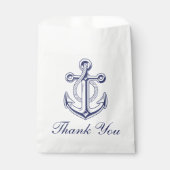 Sachets En Papier Ancre marin Marine Bleu Mariage nautique Merci (Devant)