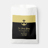 Sachets En Papier Ancre nautique - Black Gold - Mariage plage (Devant)