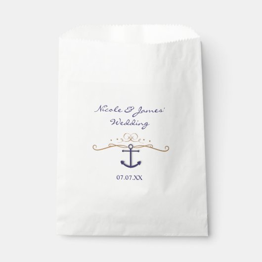 Sachets En Papier Ancre nautique Élégant Classy Party Favoriser les  (Devant)