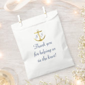 Sachets En Papier Ancre nautique Gold Marine Mariage bleu Merci (Coupé)