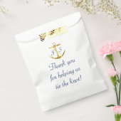 Sachets En Papier Ancre nautique Gold Marine Mariage bleu Merci (Scellé)