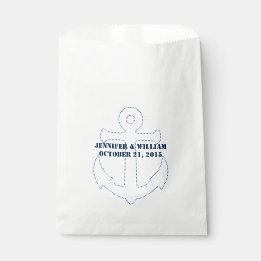 Sachets En Papier Ancre nautique Personnalisé Mariage Faveur Sac (Devant)