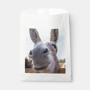 Sachets En Papier Âne souriant gris comique