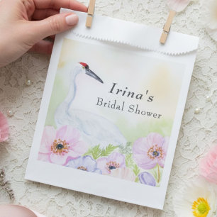 Sachets En Papier  Anémones Grue Couronnée Lavage de Noces 