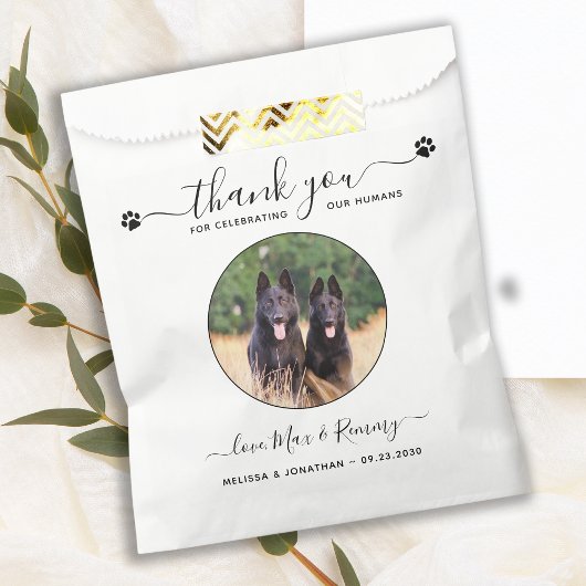 Sachets En Papier Animal Mariage Photo Personnalisé Chien Traite Dog