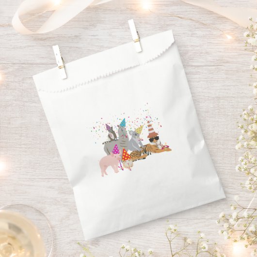 Sachets En Papier Animaux - Beaux animaux ayant une fête (Coupé)