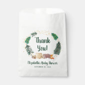 Sachets En Papier Animaux boisés rustiques Baby shower Merci (Devant)