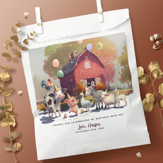 Sachets En Papier Animaux de ferme Anniversaire Fête Favoriser Sac