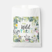 Sachets En Papier Animaux de fête Safari Jeune sauvage et trois Anni (Devant)