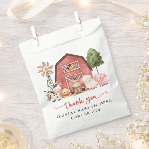 Sachets En Papier Animaux de la ferme, Animaux mignons, Grange rouge