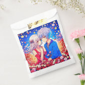 Sachets En Papier Anime Couple Love Fleurs et Coeurs (Scellé)