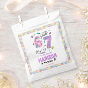 Sachets En Papier Anniversaire 7 ans Arc-en-ciel J'avais 6 ans, ma