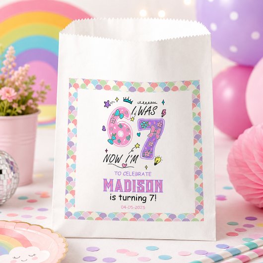 Sachets En Papier Anniversaire 7 ans Arc-en-ciel | J'avais 6 ans, ma
