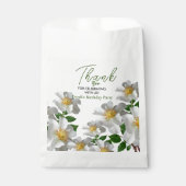 Sachets En Papier Anniversaire avec fleur blanche (Devant)
