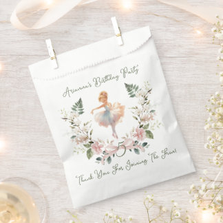 Sachets En Papier Anniversaire Ballerine Aquarelle Ruban Rose