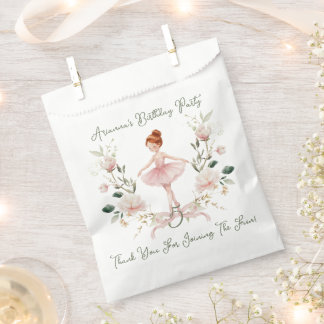 Sachets En Papier Anniversaire Ballerine Aquarelle Ruban Rose