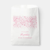 Sachets En Papier Anniversaire blanc rose parties scintillant monogr (Devant)