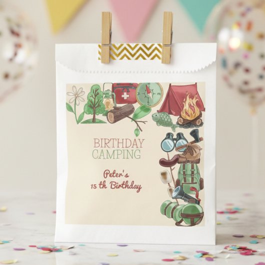 Sachets En Papier Anniversaire camping nature randonnée pour enfants