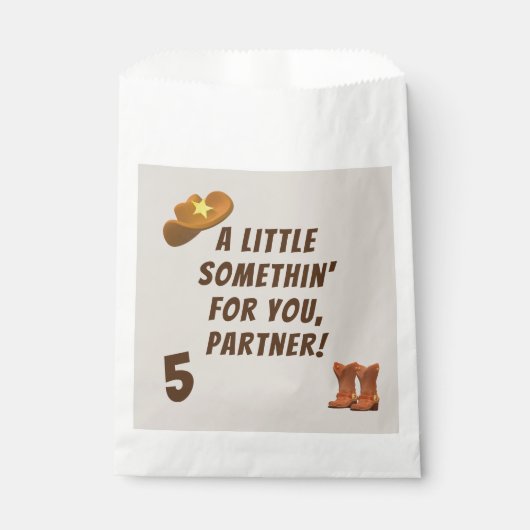 Sachets En Papier Anniversaire de Cowboy (Devant)