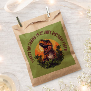 Sachets En Papier Anniversaire de Dinosaur Rawr