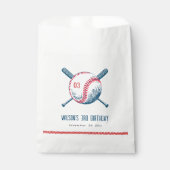 Sachets En Papier Anniversaire de enfant de baseball rouge de la Mar (Devant)