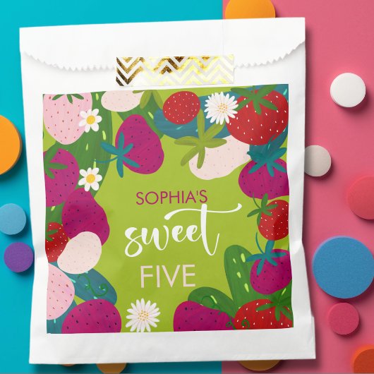 Sachets En Papier Anniversaire de enfant de fraise sucrée