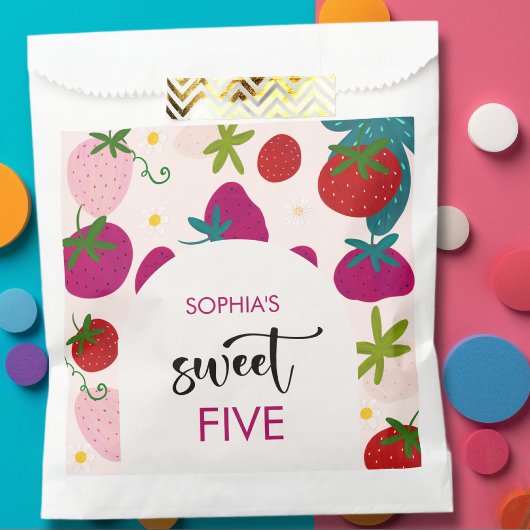 Sachets En Papier Anniversaire de enfant de fraise sucrée