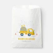 Sachets En Papier Anniversaire de enfant du véhicule de construction (Devant)