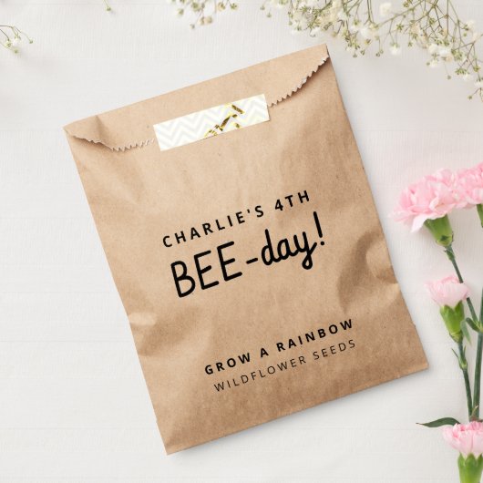 Sachets En Papier Anniversaire de enfant Party Rustic Kraft Fleur sa (Scellé)