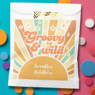Sachets En Papier anniversaire de enfant rétro super et sauvage