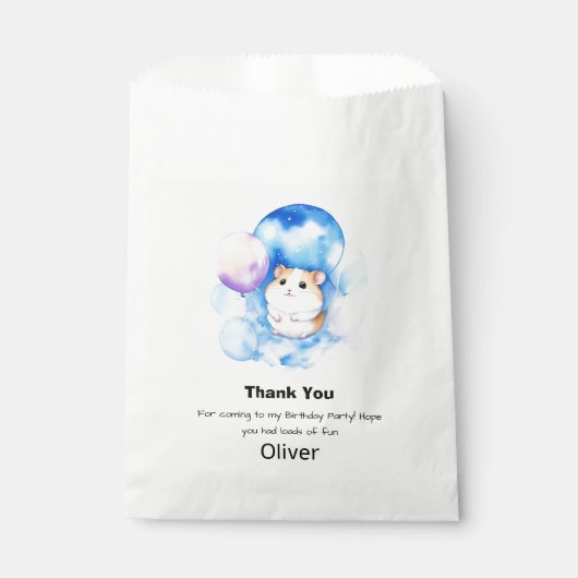 Sachets En Papier Anniversaire de Hamster (Devant)