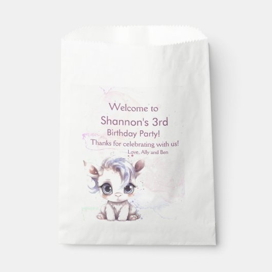 Sachets En Papier Anniversaire de la licorne (Devant)