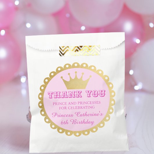 Sachets En Papier Anniversaire de la princesse royale rose